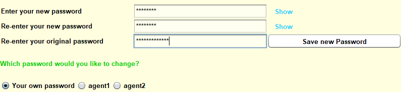 Change Password Widget