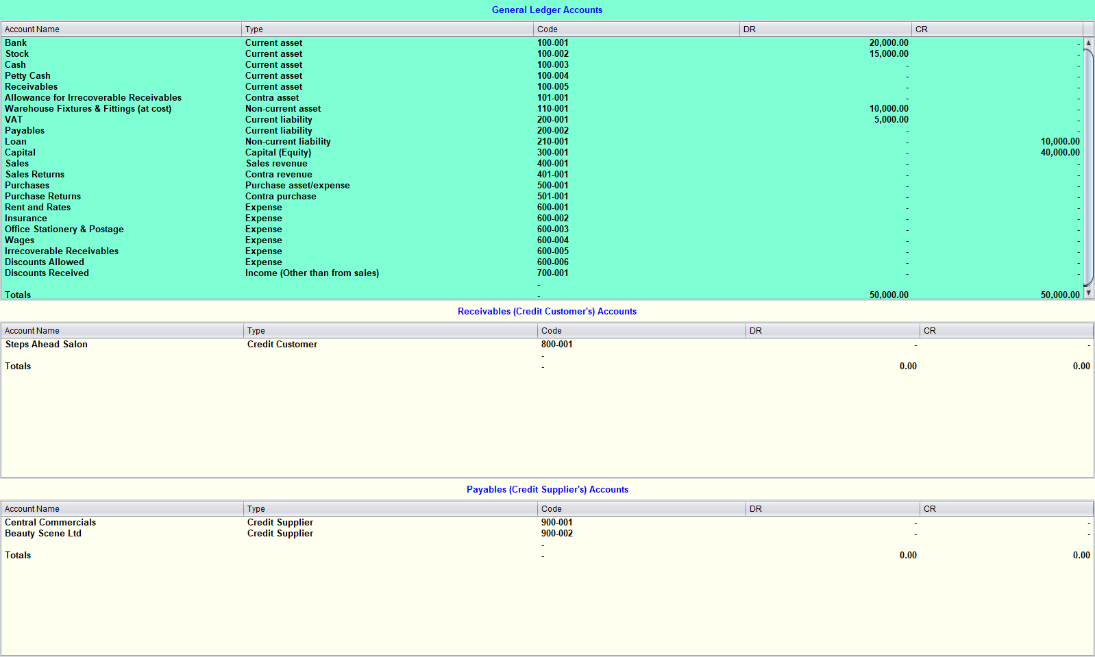 Ledger Accounts From Data File