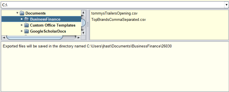 Change Export Path Widget