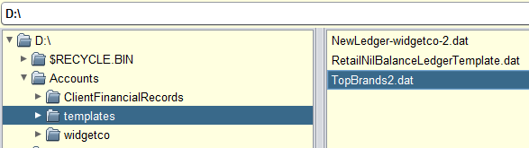 Template Selection Dialog